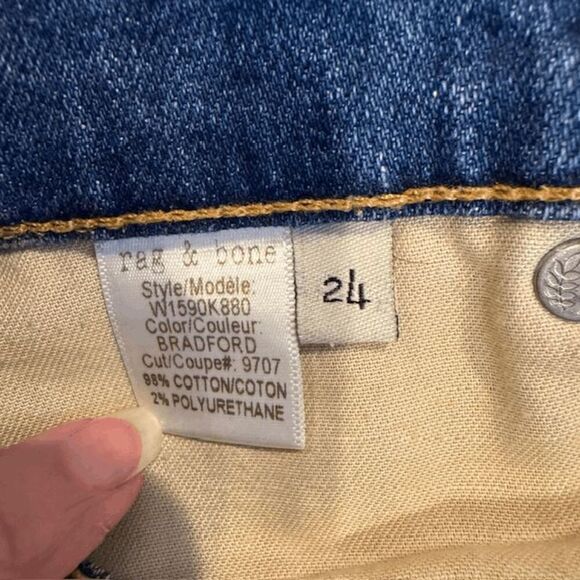 Rag & Bone Dre Jeans Lowrise Boyfriend Bradford Wash Stretch Denim Size 24 - Picture 8 of 13